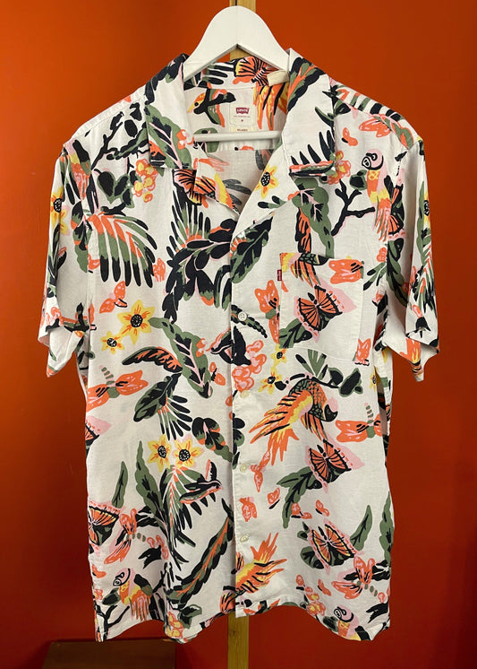 Hawaiian Style Κοντομάνικο Πουκάμισο LEVI'S σε Λευκό χρώμα (ΑΝΔΡΑΣ: Άνετο M - ΓΥΝΑΙΚΑ: Ανετο L)