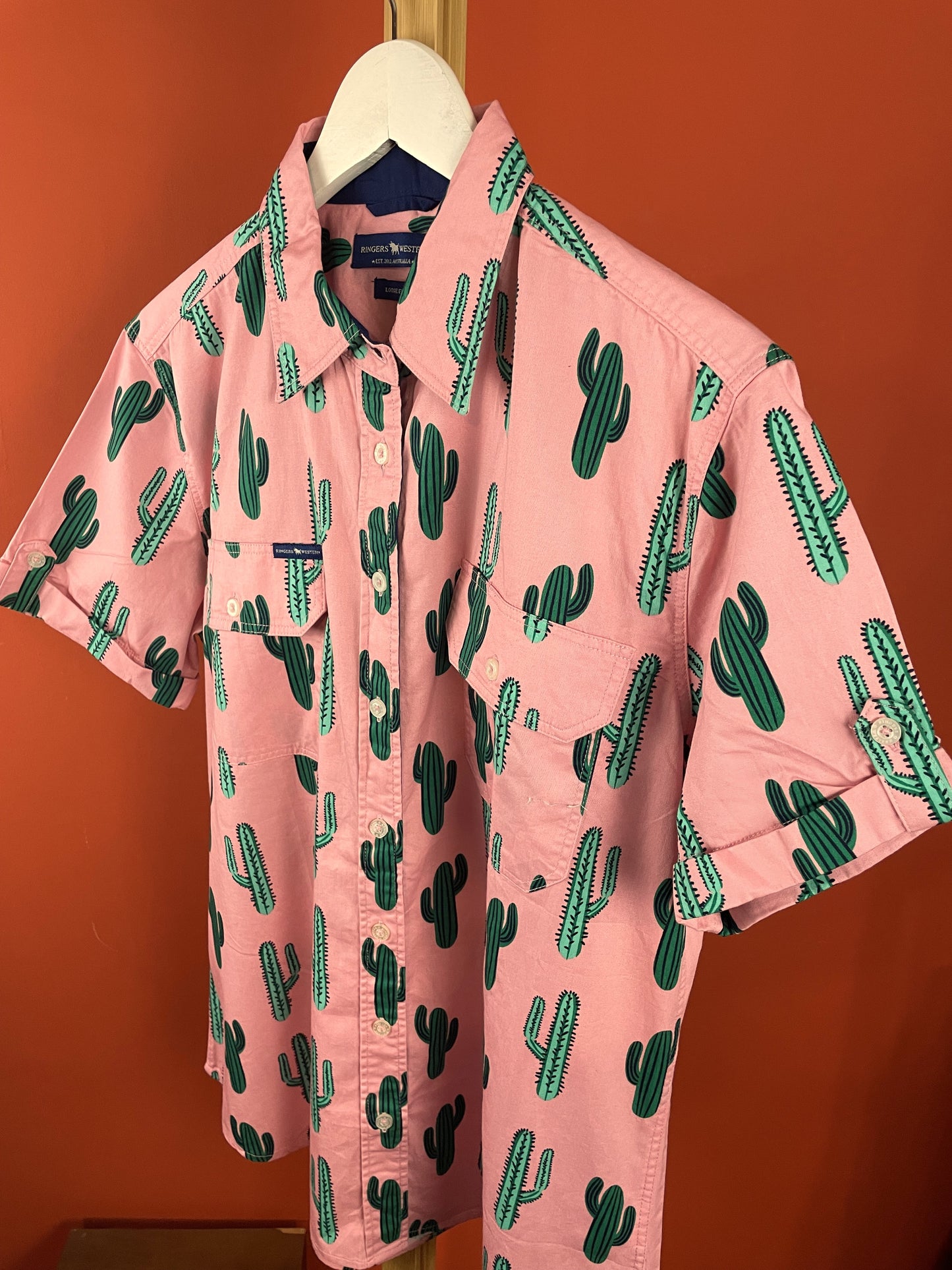 Hawaiian Style Πουκάμισο RINGERS WESTERN Australia σε Ροζ χρώμα (ΑΝΔΡΙΚΟ: Μ - ΓΥΝΑΙΚΕΙΟ: L)