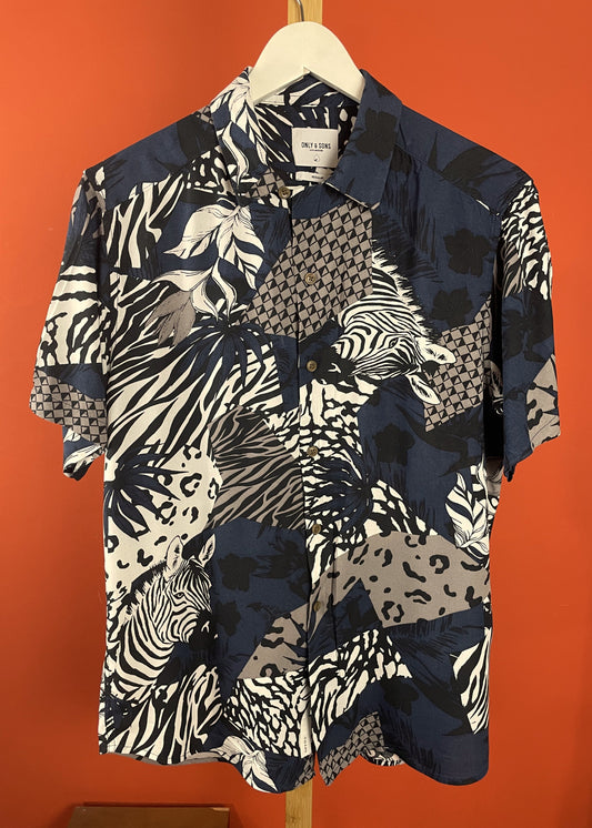 Hawaiian Style Πουκάμισο ONLY & SONS σε Σκούρο Μπλε χρώμα (ΑΝΔΡΙΚΟ: S - ΓΥΝΑΙΚΕΙΟ: M)