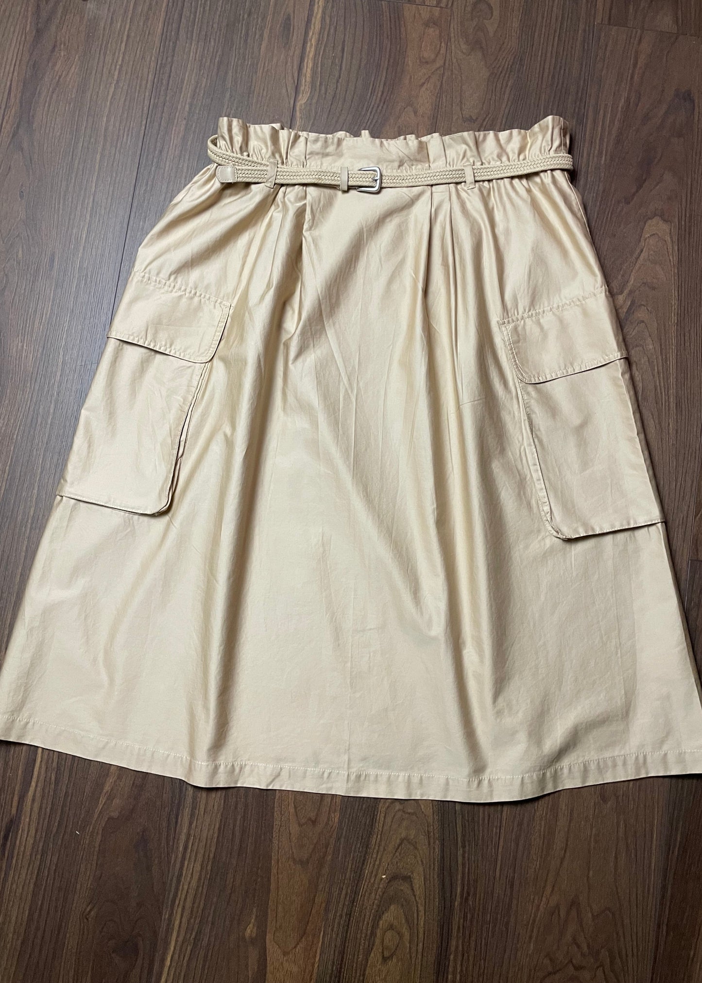 Cargo Φούστα από Βισκόζη H&M στο χρώμα της Άμμου (XL/2XL)