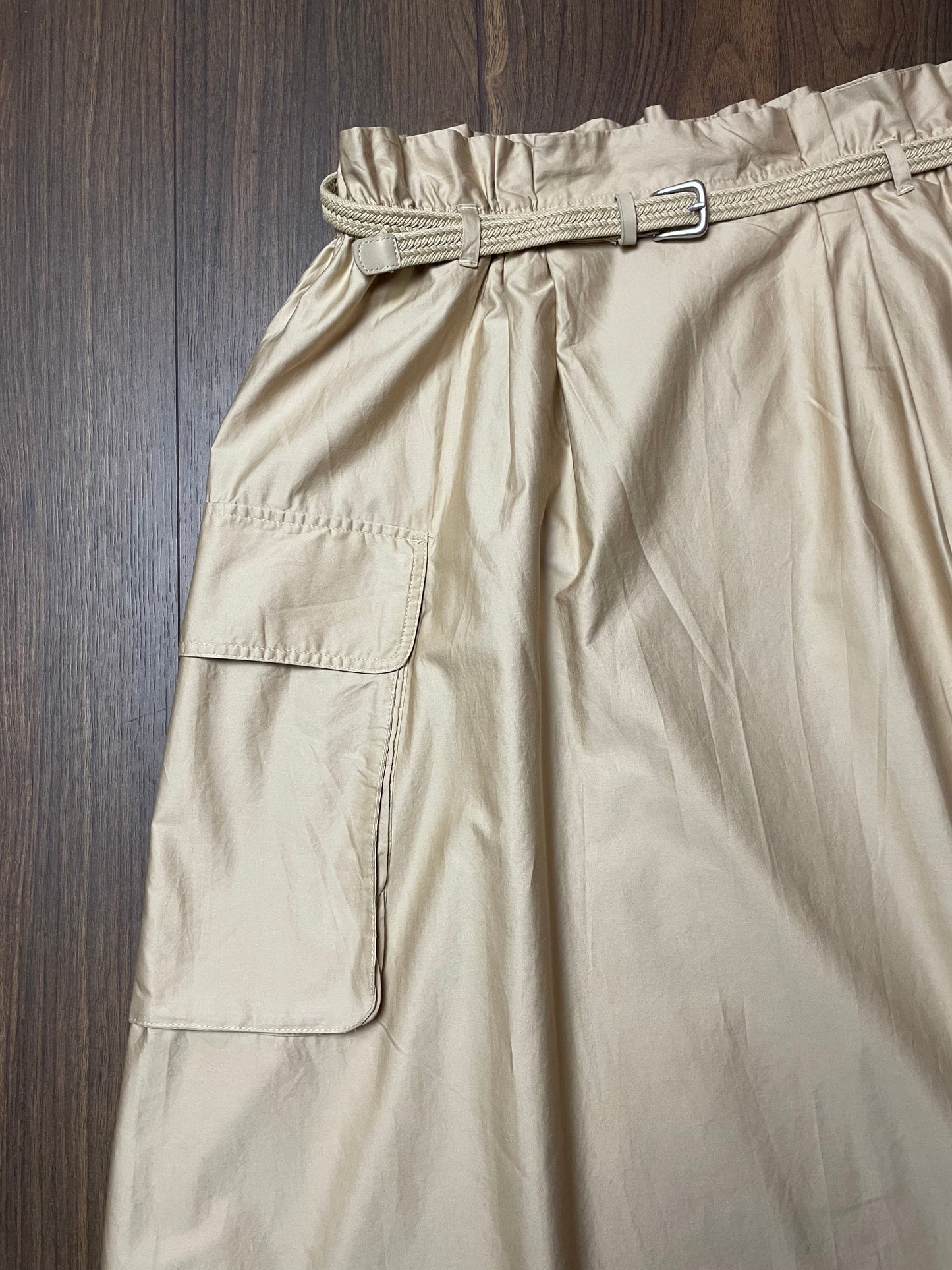 Cargo Φούστα από Βισκόζη H&M στο χρώμα της Άμμου (XL/2XL)