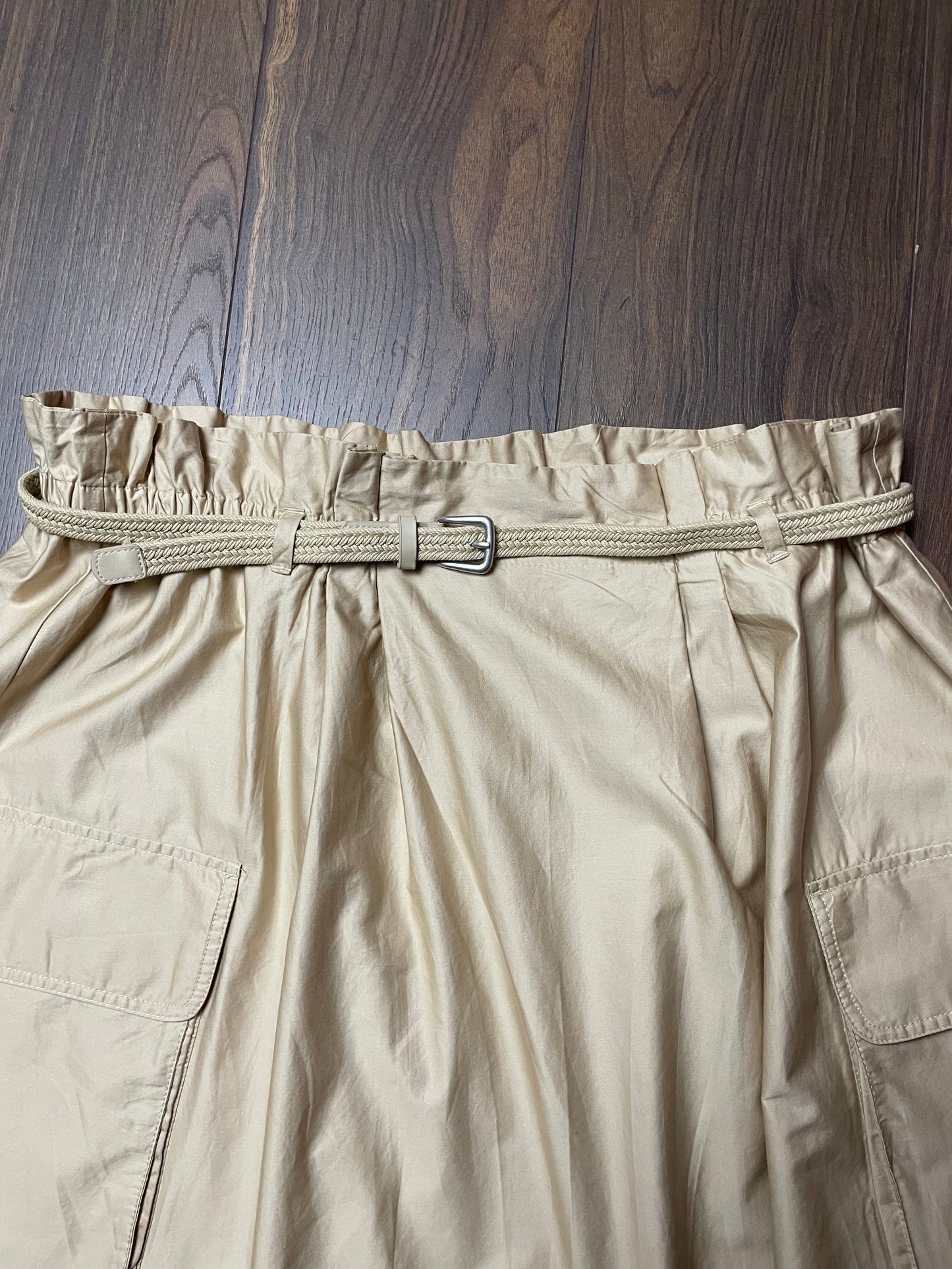 Cargo Φούστα από Βισκόζη H&M στο χρώμα της Άμμου (XL/2XL)