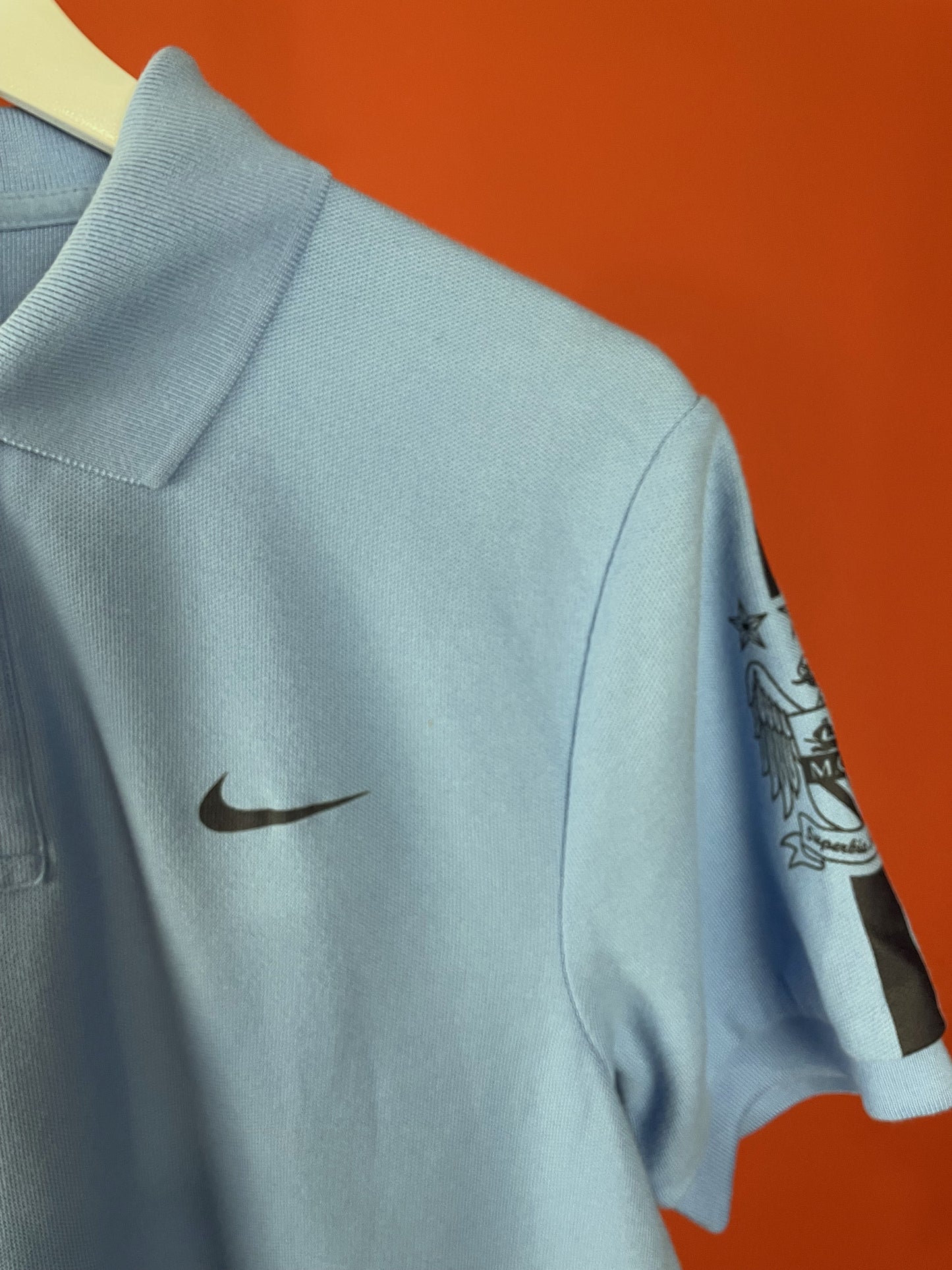 Ανδρική, Kοντομάνικη Μπλούζα -T-Shirt NIKE ΜANCHESTER CITY 2015 - M.C.F.C. Polo Style σε Γαλάζιο χρώμα (Medium)