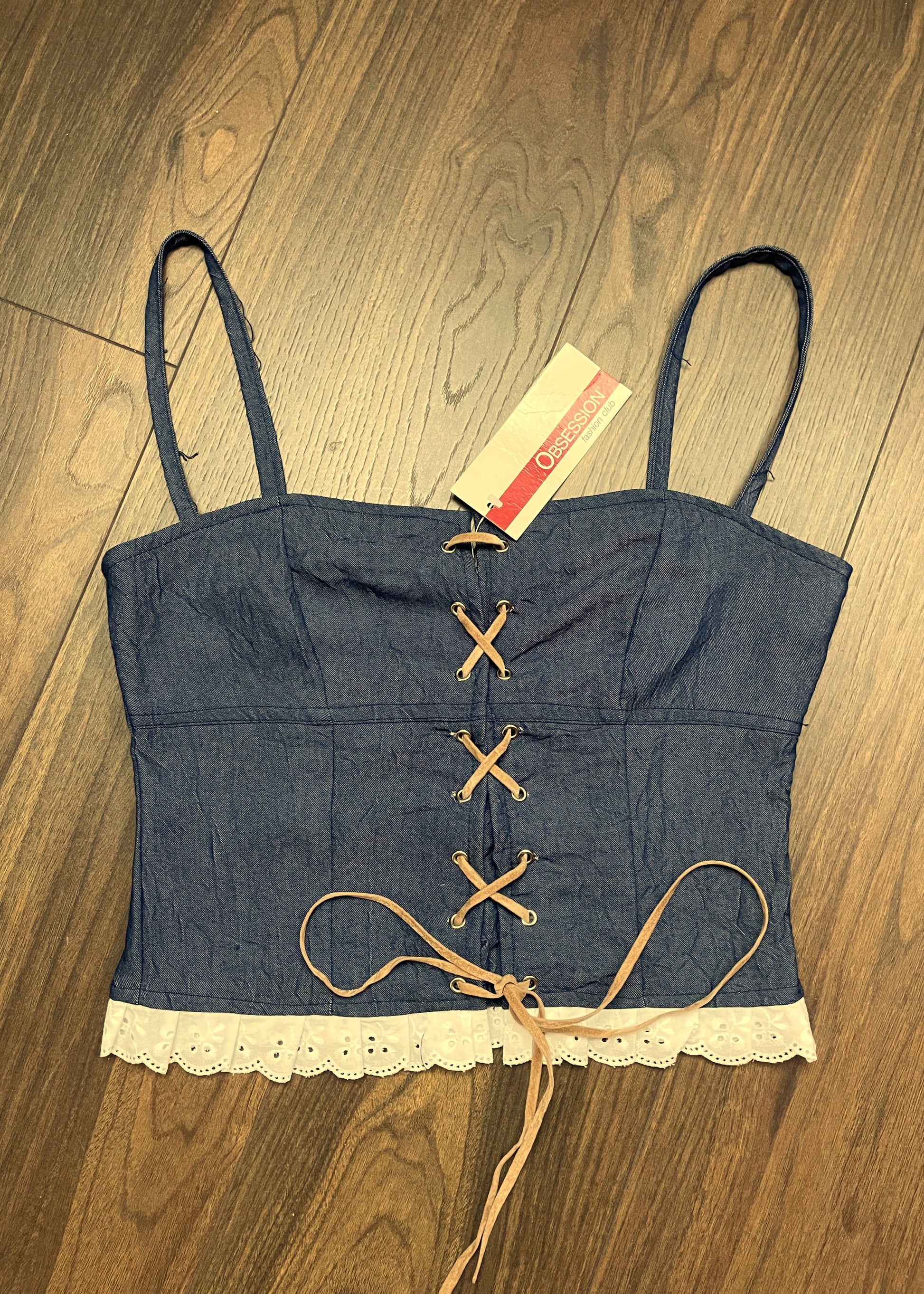 Stock Γυναικείo Τοπ OBSESSION σε Μπλε - Denim χρώμα (S/M)