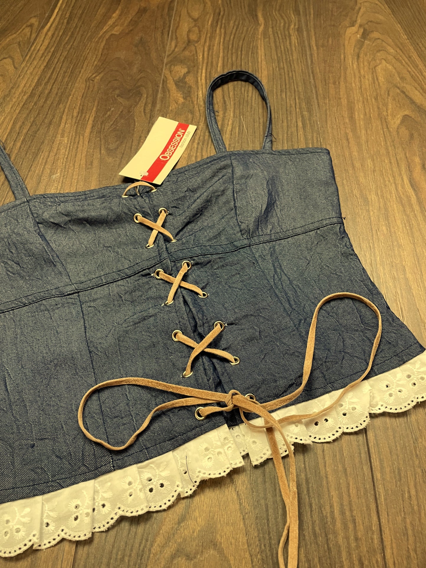 Stock Γυναικείo Τοπ OBSESSION σε Μπλε - Denim χρώμα (S/M)