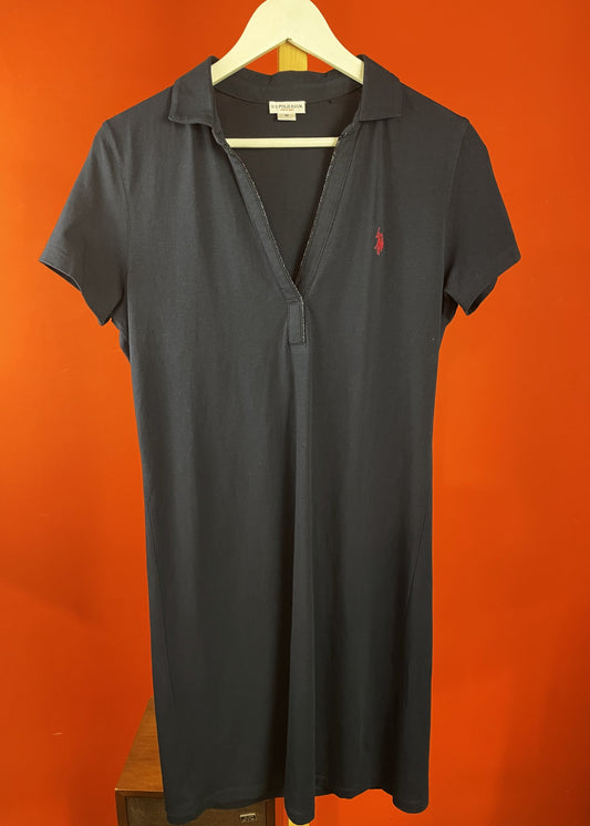 Casual, Βαμβακερό Φόρεμα POLO ASSN σε Σκούρο Μπλε χρώμα (Medium)
