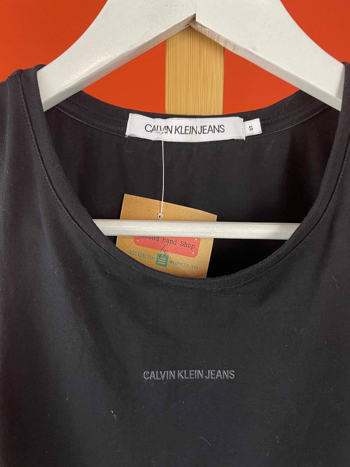 Βαμβακερό, Αμάνικο Φόρεμα CALVIN KLEIN σε Μαύρο χρώμα (Small)