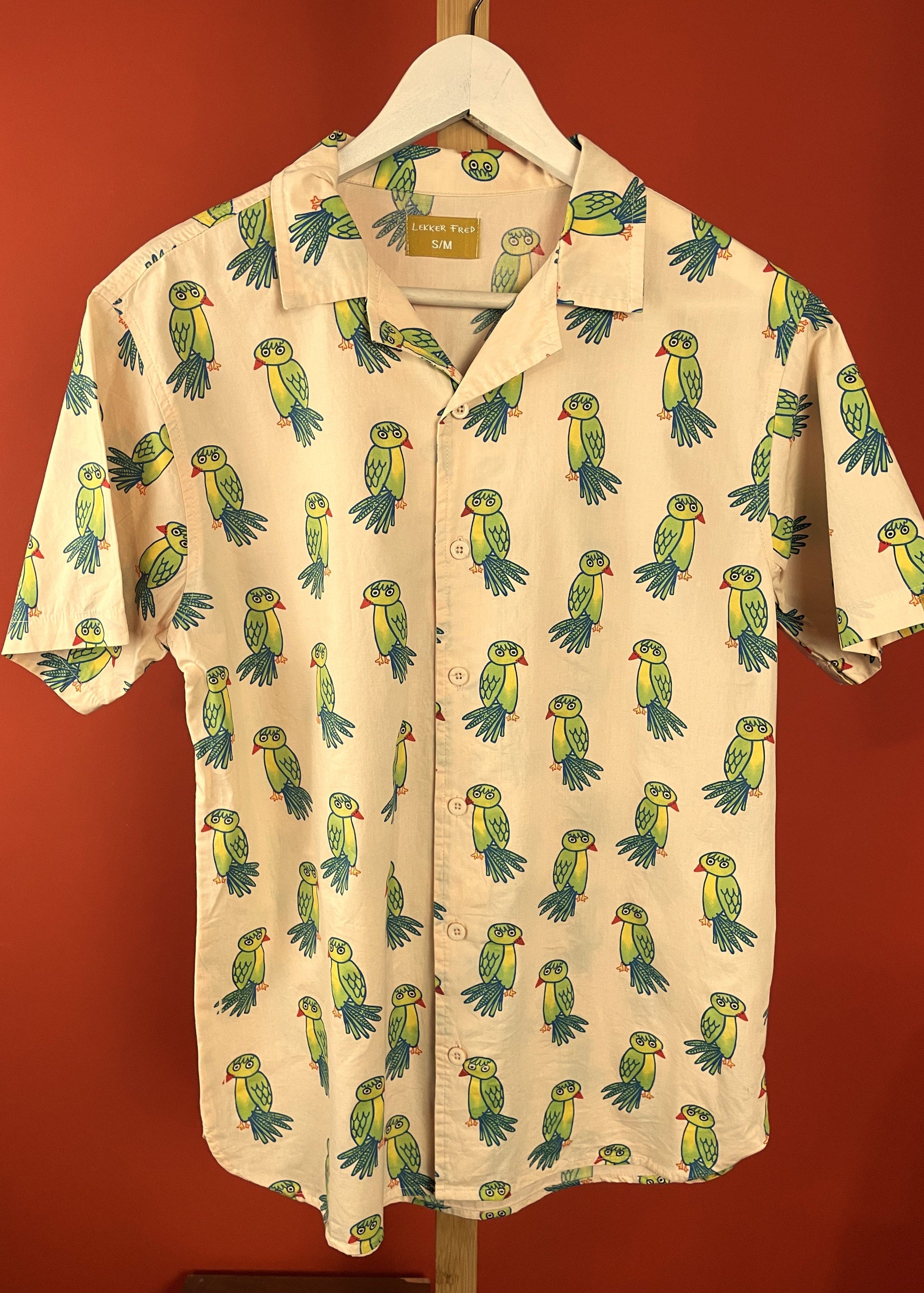 Hawaiian Style Κοντομάνικο Πουκάμισο LEKKER FRED σε Μπεζ χρώμα (ΑΝΔΡΑΣ: S - ΓΥΝΑΙΚΑ: M)