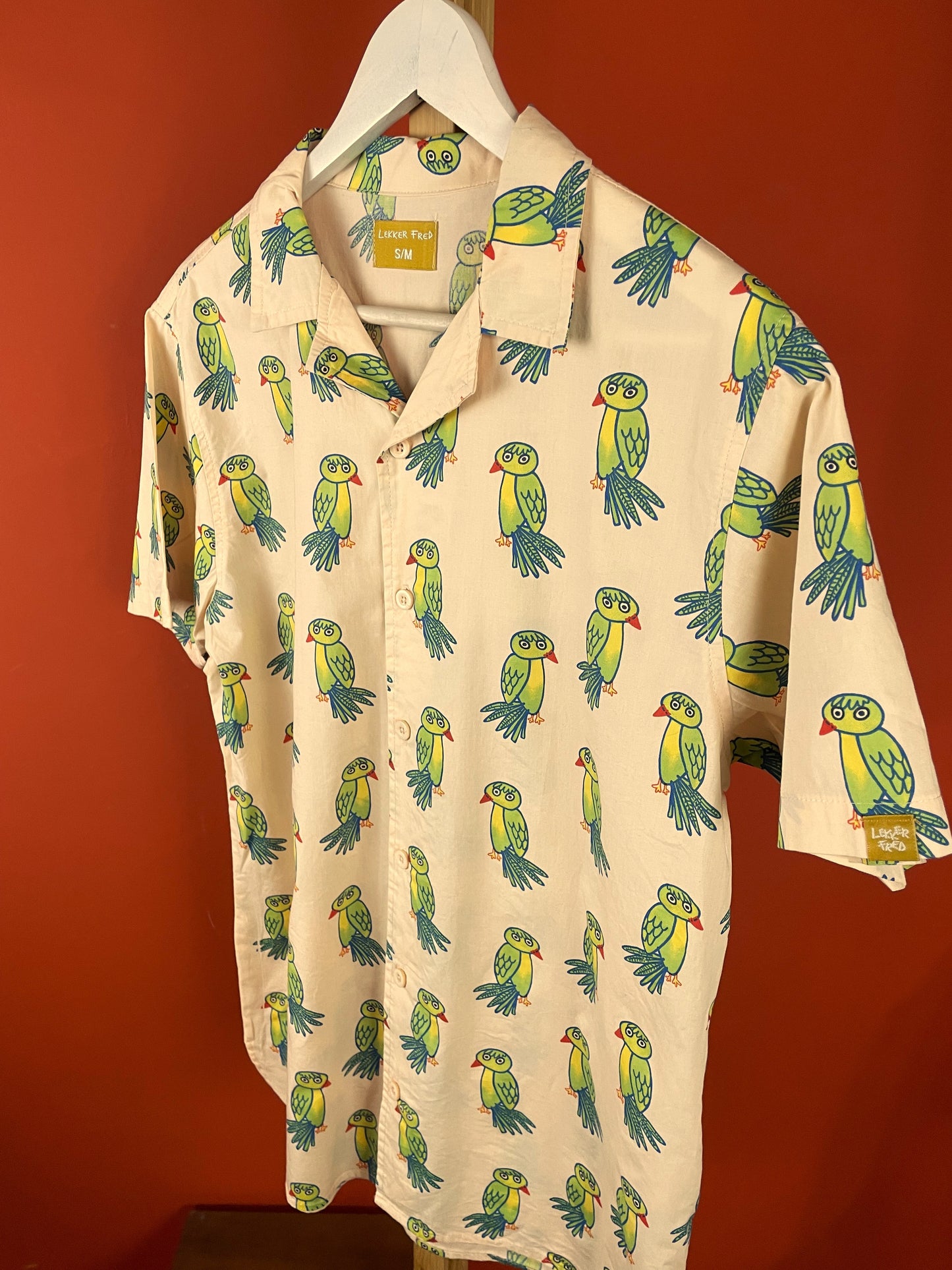 Hawaiian Style Κοντομάνικο Πουκάμισο LEKKER FRED σε Μπεζ χρώμα (ΑΝΔΡΑΣ: S - ΓΥΝΑΙΚΑ: M)