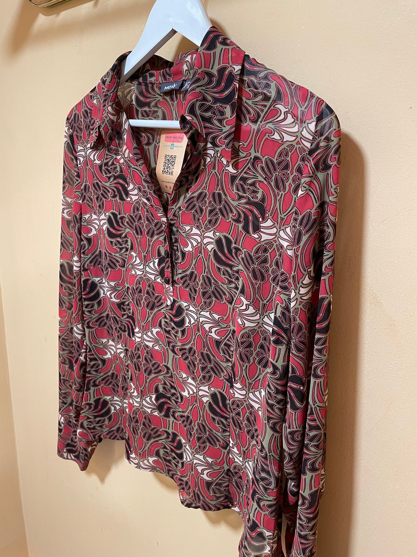 Εμπριμέ Γυναικεία Μπλούζα MEXX σε Κεραμιδί χρώμα (Oversized M)