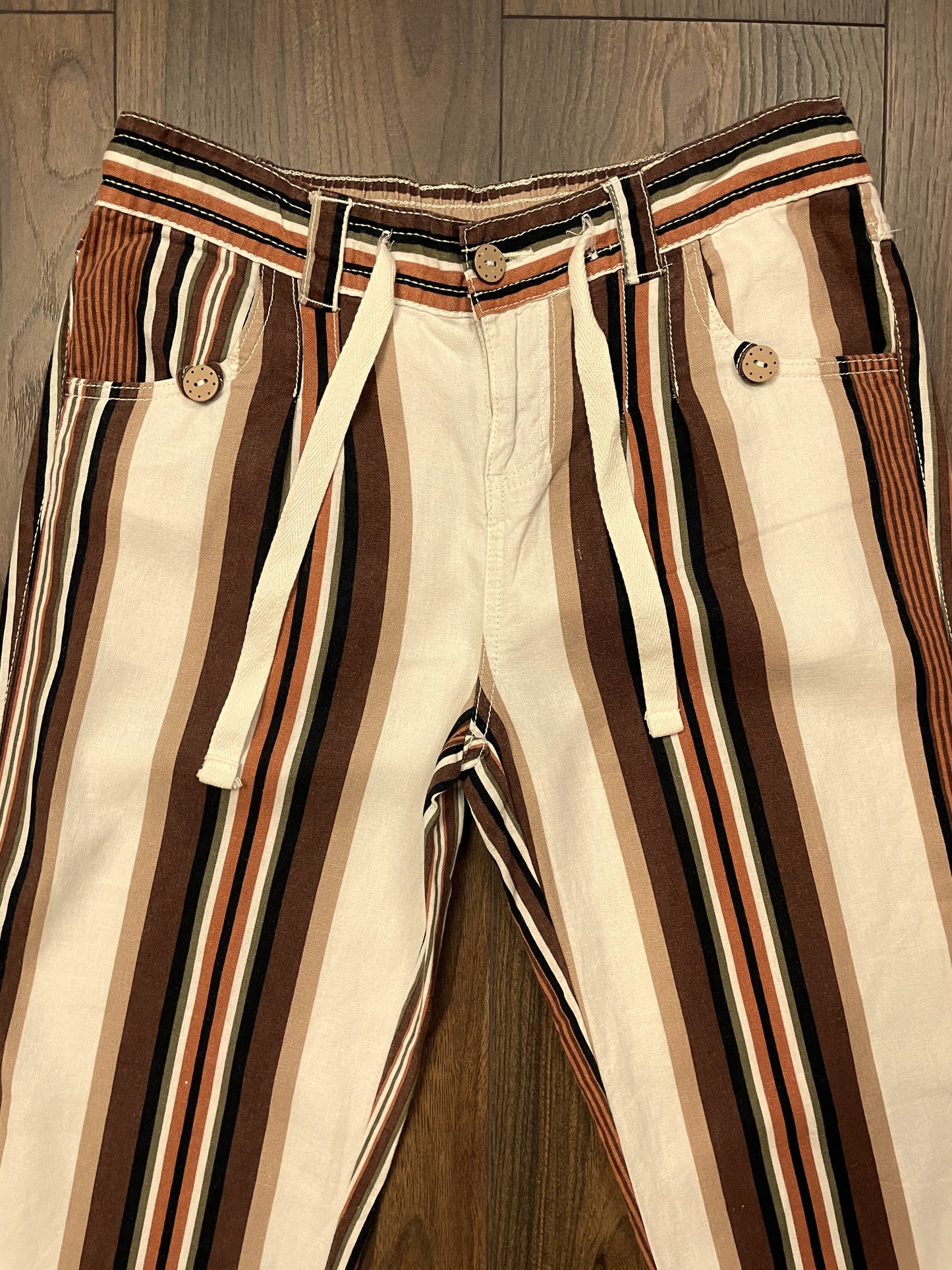 Γυναικεία Παντελόνα από Λινό και Βισκόζη VINTAGE DENIM σε Γήινα χρώματα (XS - Σχετικά άνετη γραμμή)