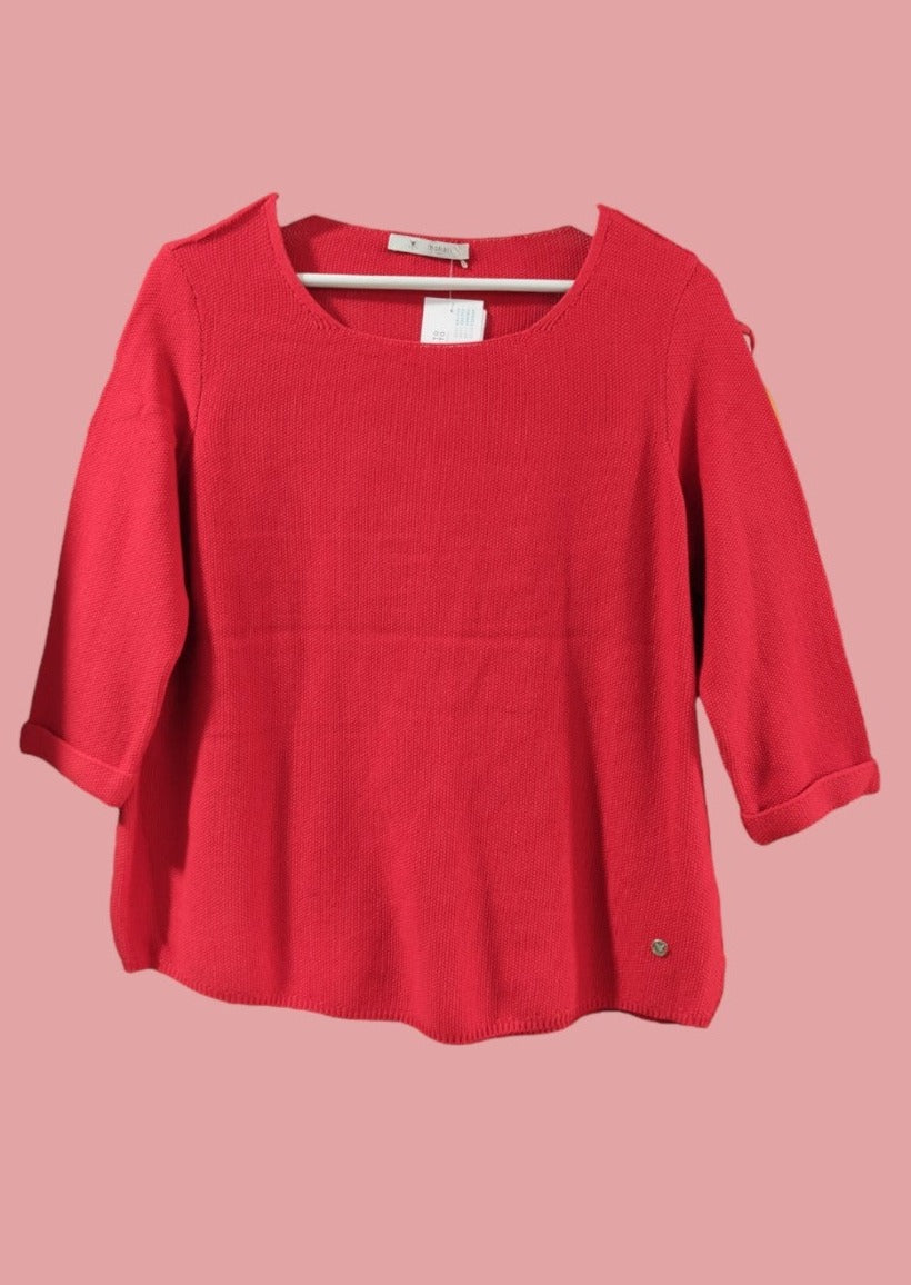 Πλεκτή Γυναικεία Μπλούζα MONARI σε Κόκκινο χρώμα (Medium)