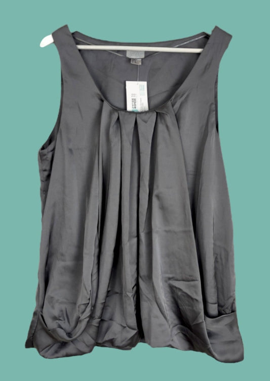 Αμάνικη, Σατινέ Γυναικεία Μπλούζα H&M σε Ανθρακί χρώμα (Large)