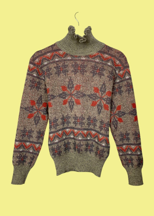 Γυναικεία Εμπριμέ Πλεκτή Μπλούζα/Πουλόβερ DUSCHA σε Μπεζ Χρώμα (Small)