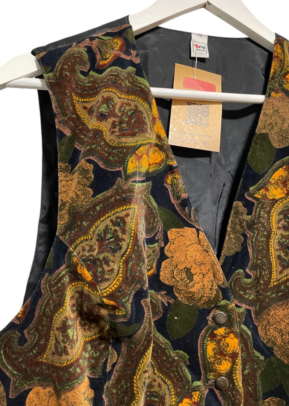 Vintage Γυναικείο Εμπριμέ Γιλέκο TRU BLOUSE σε Γήινα Χρώματα (Large)