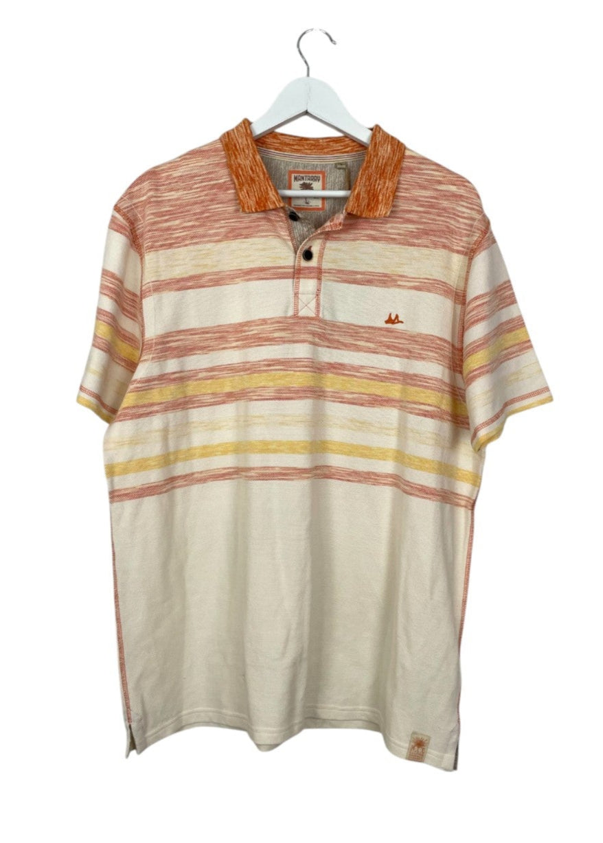 Ανδρική Μπλούζα - T-Shirt Polo Style MANTARAY σε Μπεζ/Πορτοκαλί Χρώμα (Large)