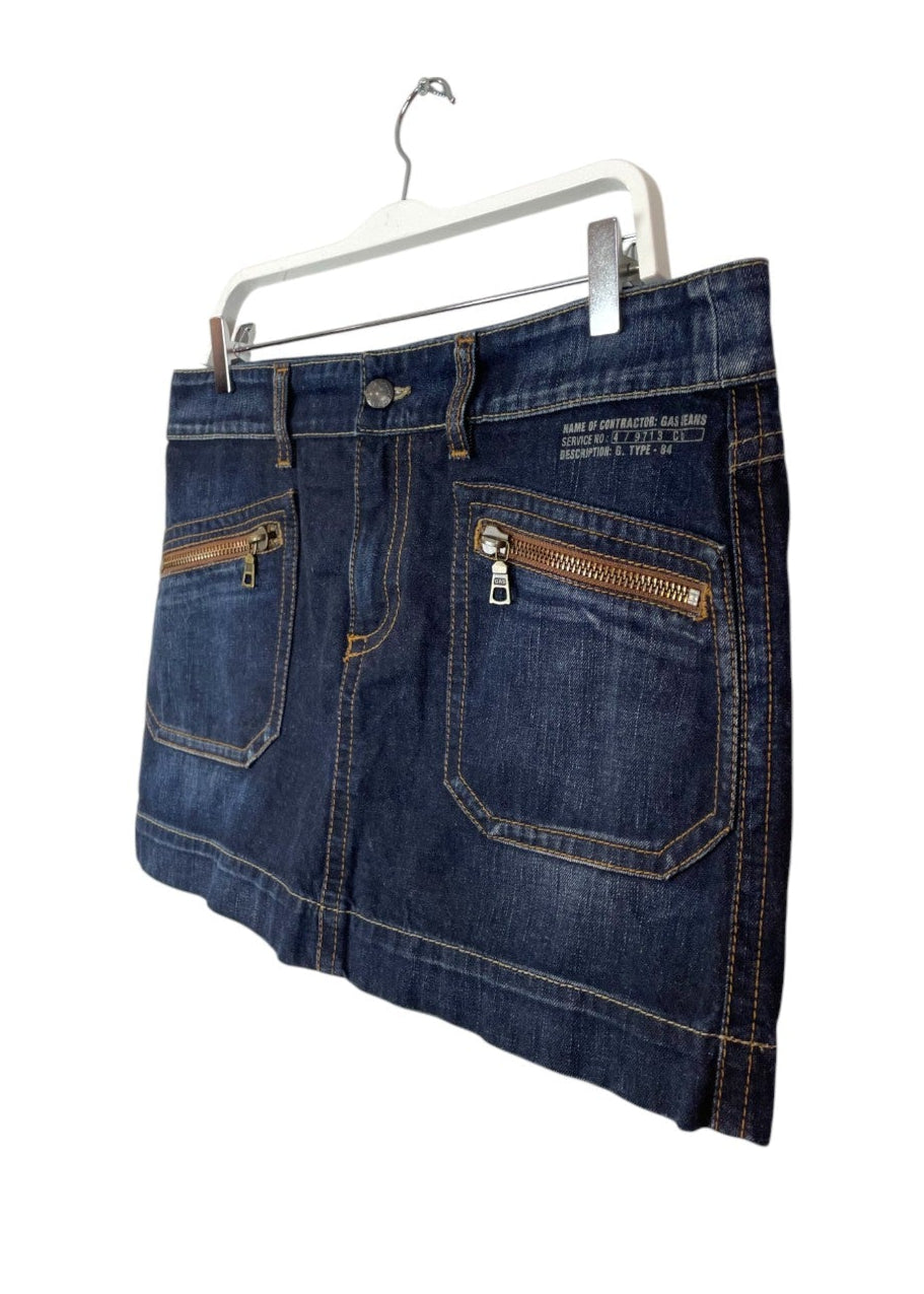 Τζιν, Μίνι Φούστα GAS σε Σκούρο Denim (Large)