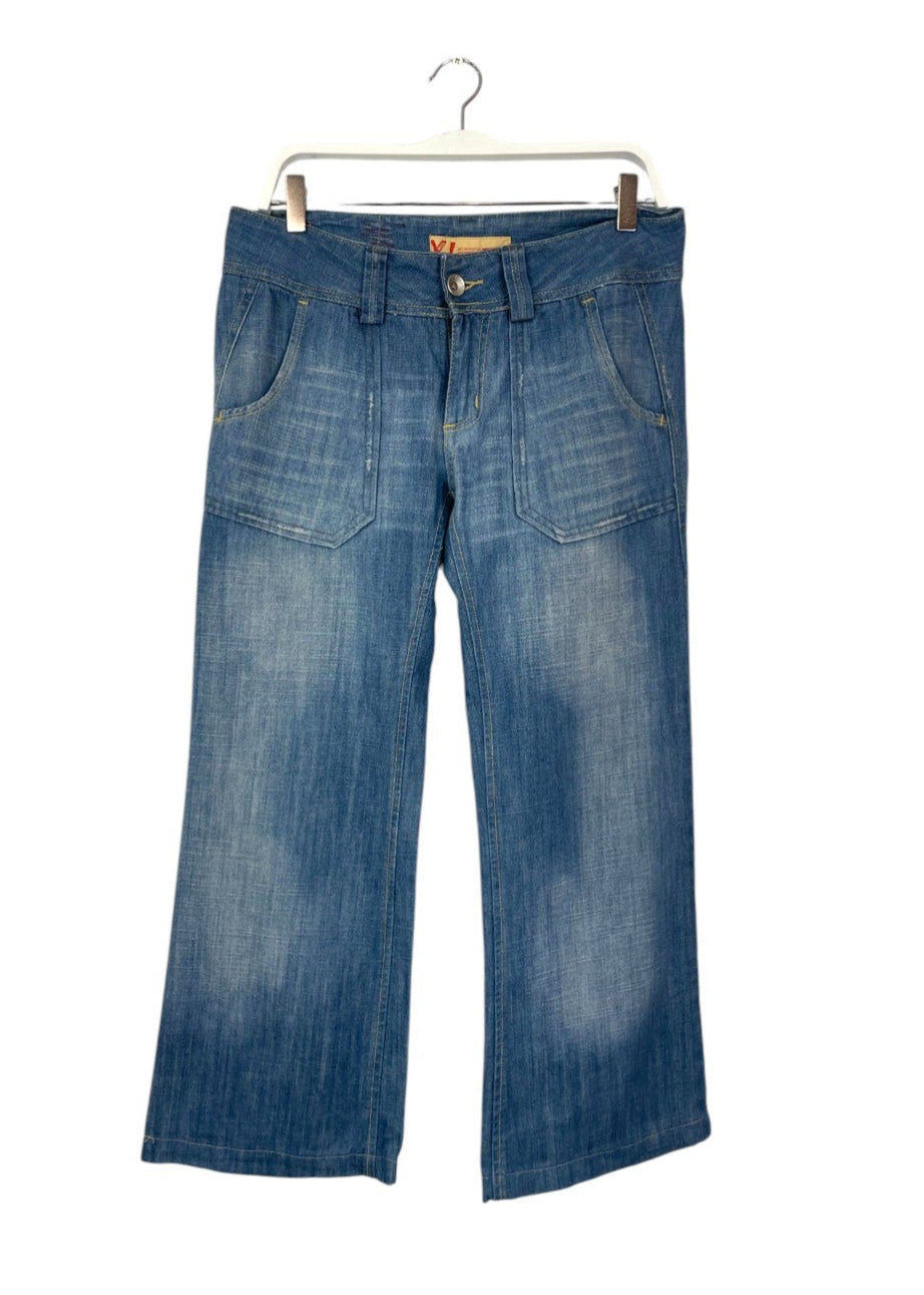 Vintage, Γυναικείο Τζιν Παντελόνι YESS MISS σε Ξεχωριασμένο Denim (Medium-No 29)