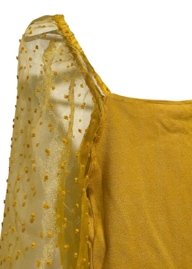 Stock Γυναικεία Μπλούζα CANDIDA σε Μουσταρδί χρώμα (XS)