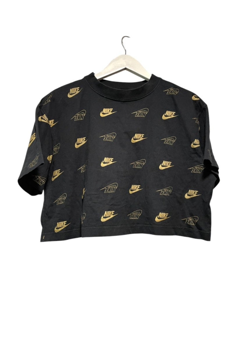 Crop Γυναικεία Μπλούζα - T-Shirt NIKE σε Μαύρο Χρώμα (Medium)
