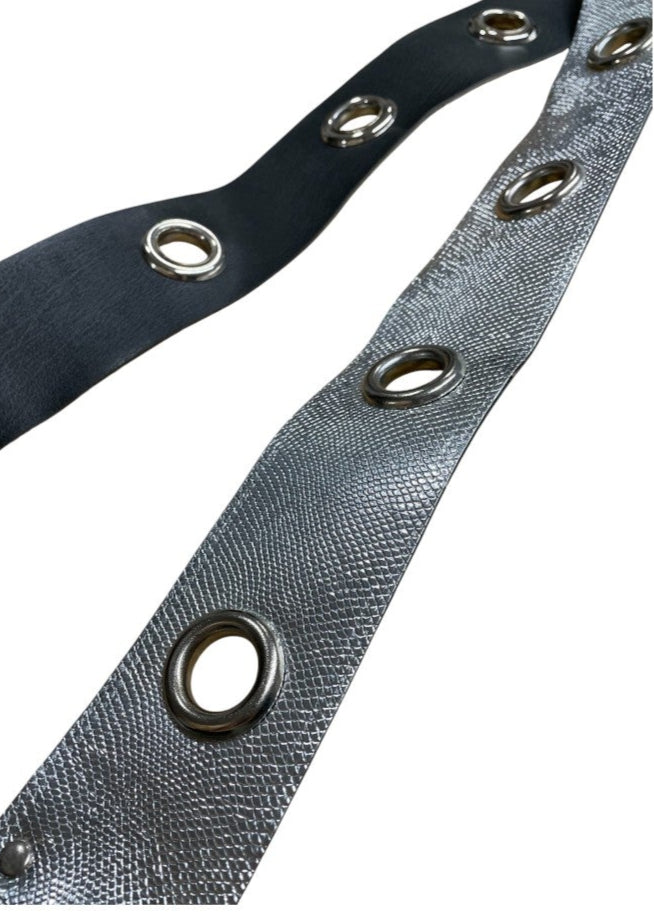 Γυναικεία Ζώνη Δερματίνης σε Ασημί χρώμα