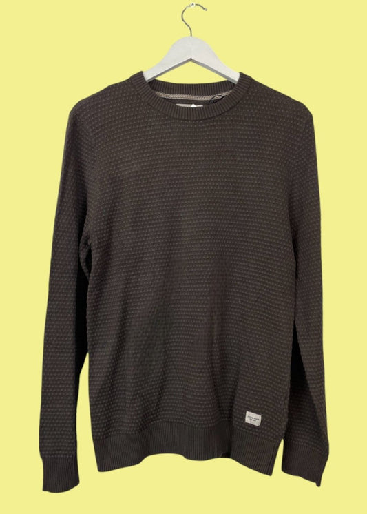 Stock Ανδρική Πλεκτή Μπλούζα/Πουλόβερ JACK & JONES σε Καφέ χρώμα (S/M)