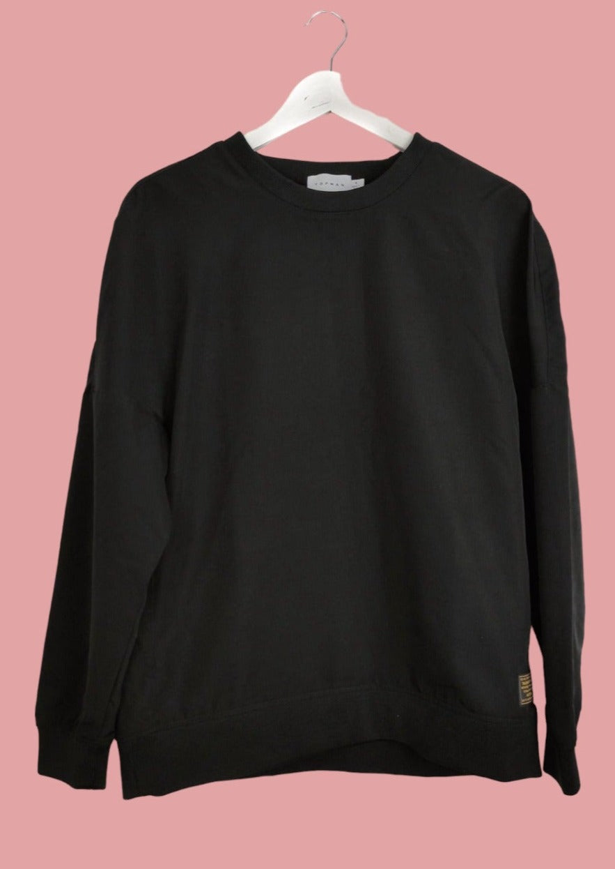 Oversized Ανδρική Φούτερ Μπλούζα TOPMAN σε Μαύρο Χρώμα (Medium)