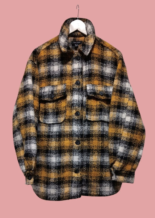 Γυναικείο, Καρό Τζάκετ / Χονδρό Πουκάμισο NEW LOOK σε Κίτρινο - Ασπρόμαυρο χρώμα