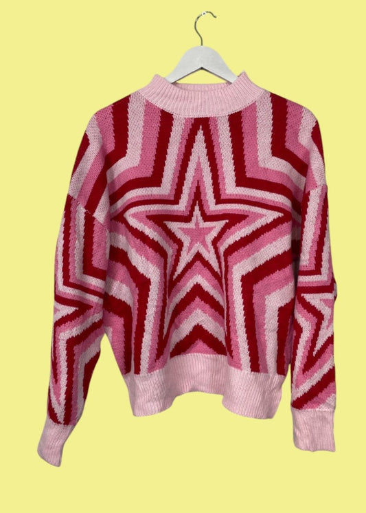 Γυναικεία Πλεκτή Μπλούζα/Πουλόβερ SHEIN σε Ροζ/Κόκκινο Χρώμα (Large)