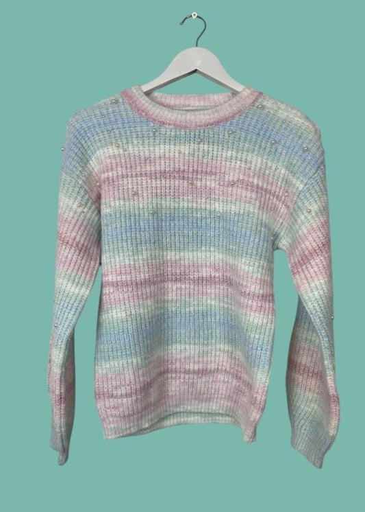 Γυναικεία Πλεκτή Μπλούζα/Πουλόβερ I LOVE GIRLSWEAR σε Παλ χρώματα (Small)