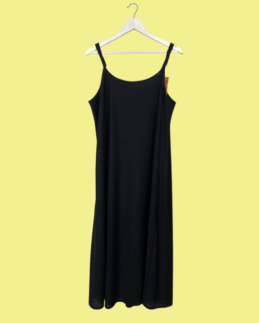 Ιταλικό, Maxi, Αμπιγιέ Φόρεμα σε Μαύρο χρώμα (XL)