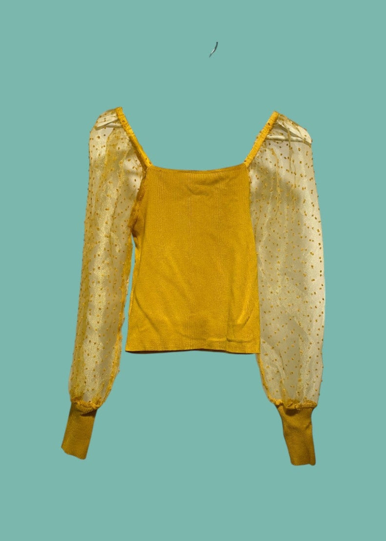 Stock Γυναικεία Μπλούζα CANDIDA σε Μουσταρδί χρώμα (XS)