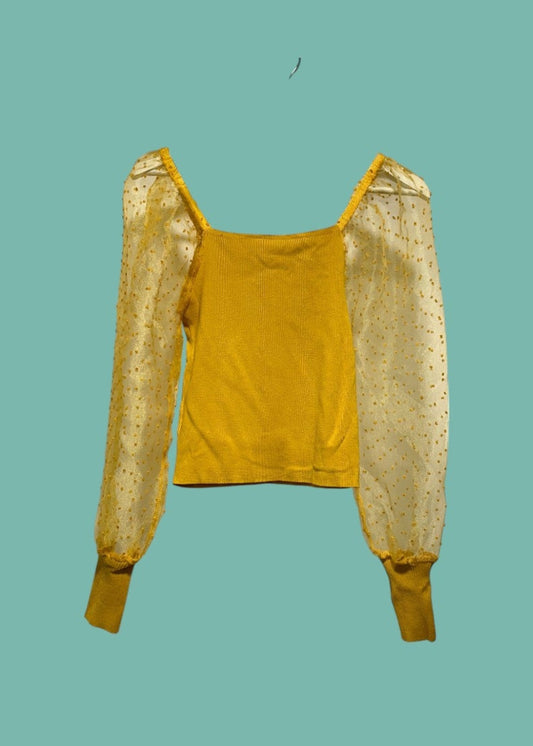 Stock Γυναικεία Μπλούζα CANDIDA σε Μουσταρδί χρώμα (XS)