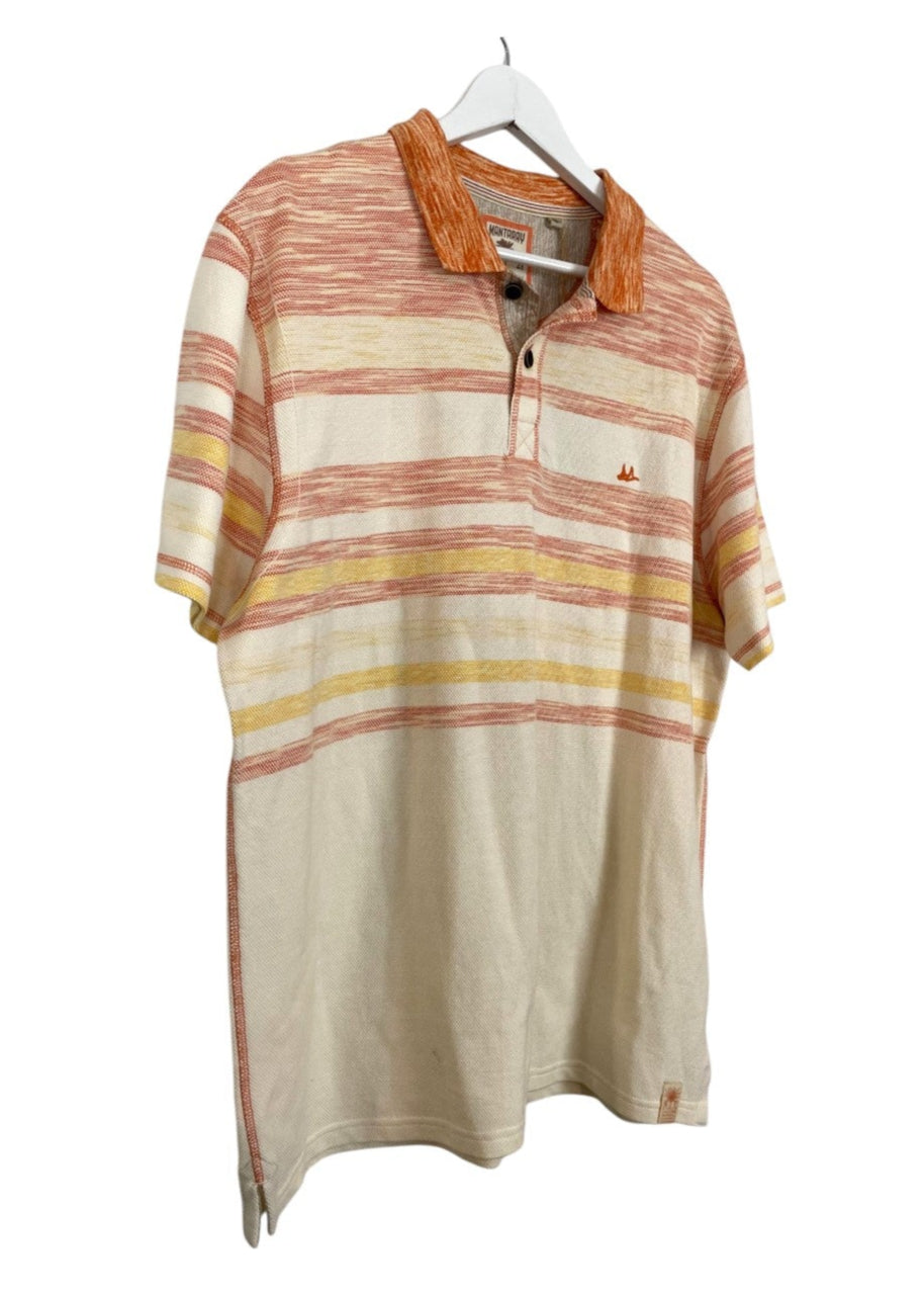 Ανδρική Μπλούζα - T-Shirt Polo Style MANTARAY σε Μπεζ/Πορτοκαλί Χρώμα (Large)