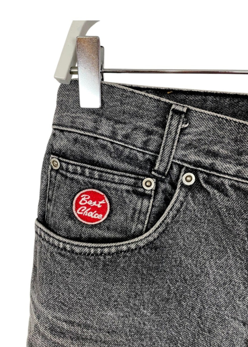 Vintage, Ψηλόμεσο Γυναικείο Τζιν Παντελόνι WAMPUM σε Γκρι Denim (Small)