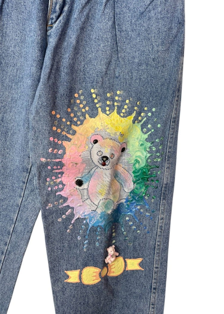 Vintage, Ιταλικό, Γυναικείο Τζιν Παντελόνι EMANUEL & Co σε Ξεθωριασμένο Denim (Medium - 46 (IT))