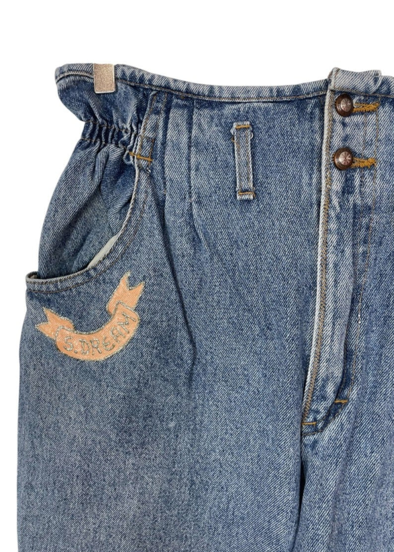 Vintage, Ιταλικό, Γυναικείο Τζιν Παντελόνι EMANUEL & Co σε Ξεθωριασμένο Denim (Medium - 46 (IT))