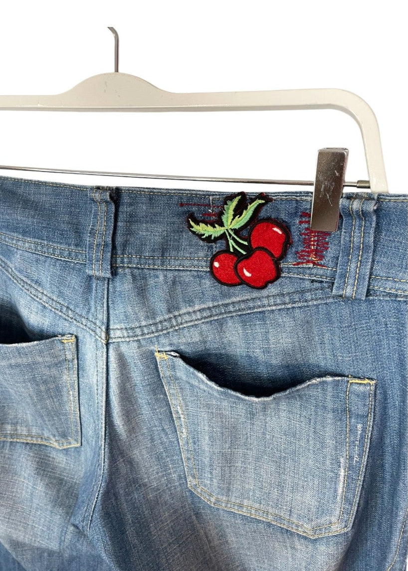 Vintage, Γυναικείο Τζιν Παντελόνι YESS MISS σε Ξεχωριασμένο Denim (Medium-No 29)