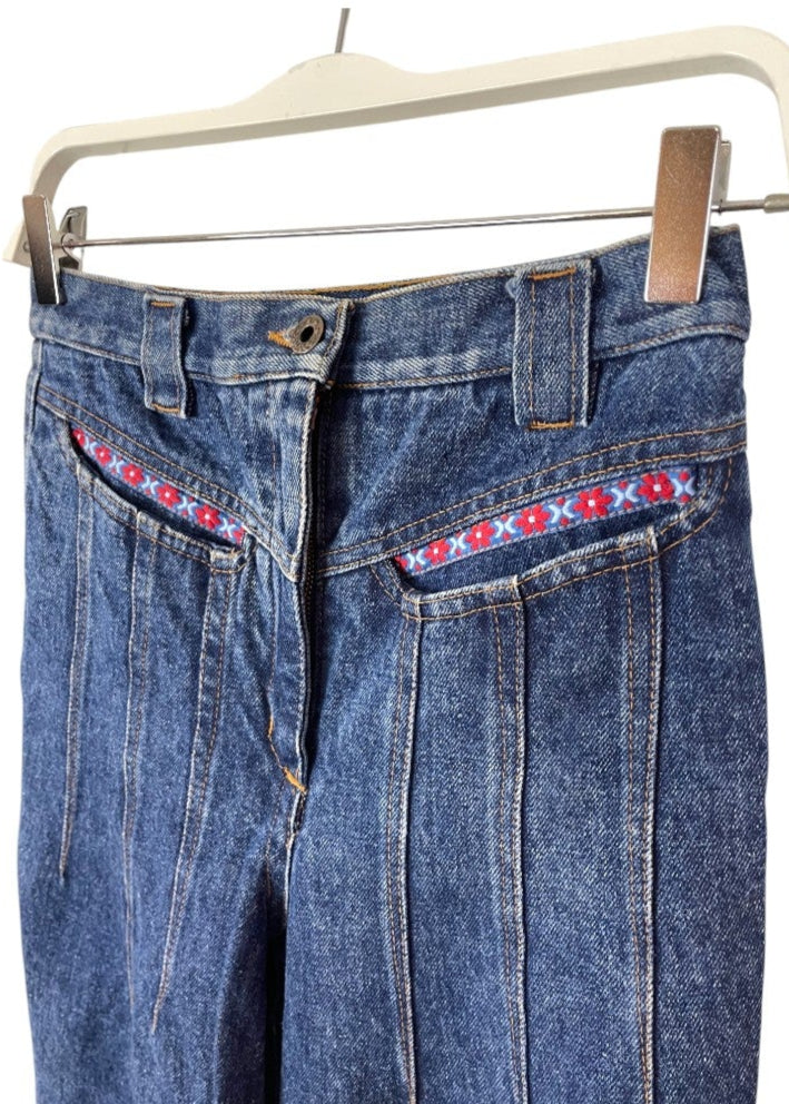 Vintage, Γυναικείο Τζιν Παντελόνι σε Σκούρο Μπλε Denim (XS)