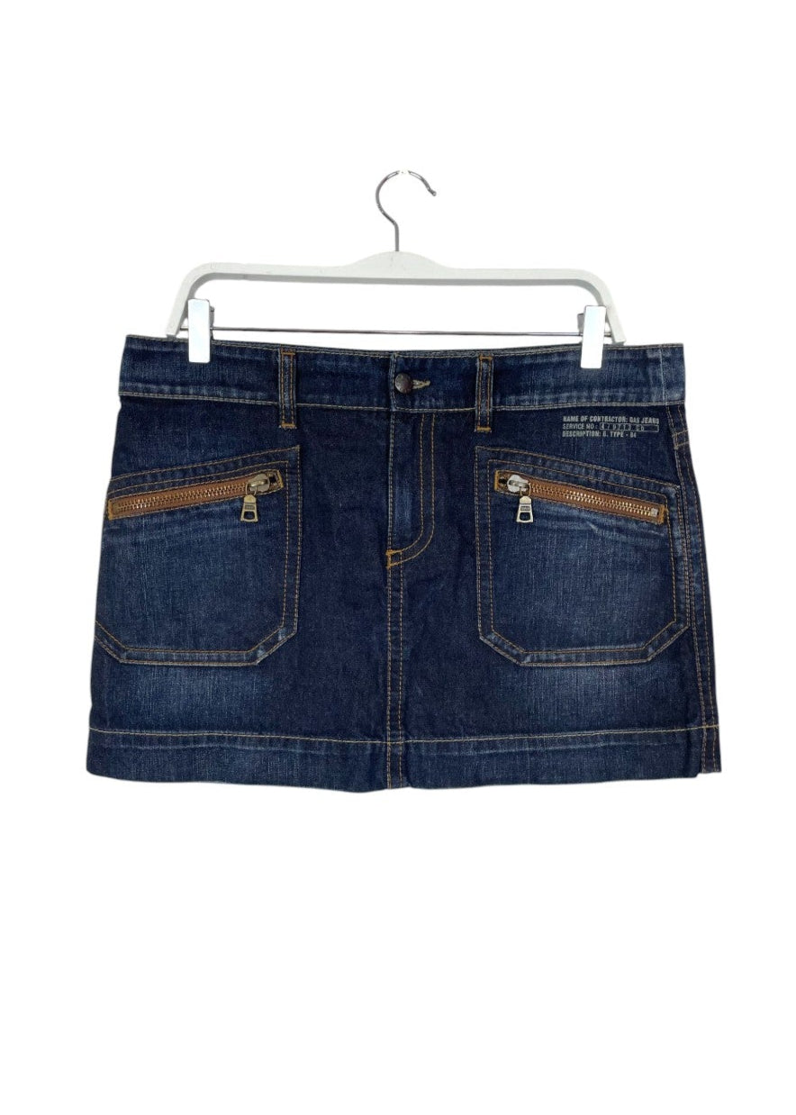 Τζιν, Μίνι Φούστα GAS σε Σκούρο Denim (Large)