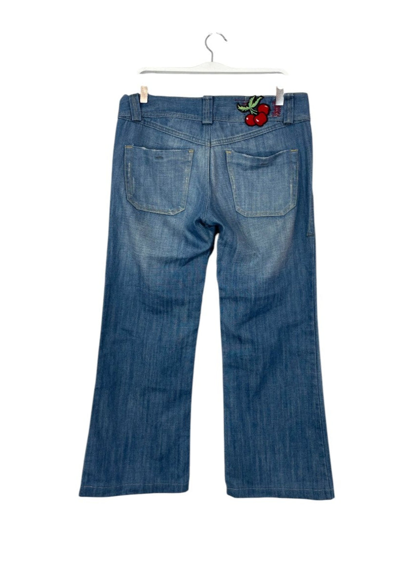 Vintage, Γυναικείο Τζιν Παντελόνι YESS MISS σε Ξεχωριασμένο Denim (Medium-No 29)