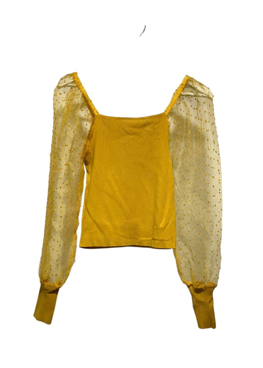Stock Γυναικεία Μπλούζα CANDIDA σε Μουσταρδί χρώμα (XS)