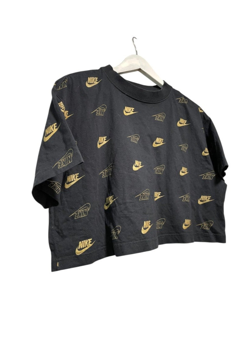 Crop Γυναικεία Μπλούζα - T-Shirt NIKE σε Μαύρο Χρώμα (Medium)