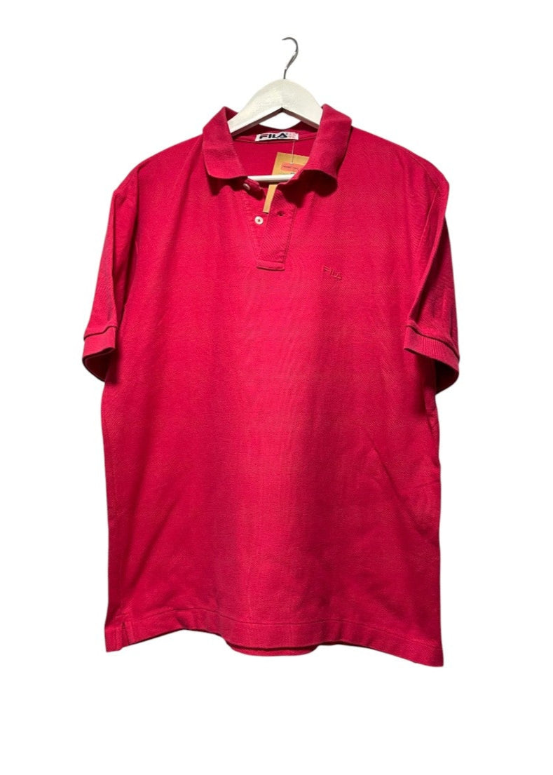 Ανδρική, Kοντομάνικη Μπλούζα -T-Shirt τύπου Polo FILA σε Φούξ χρώμα (Large)