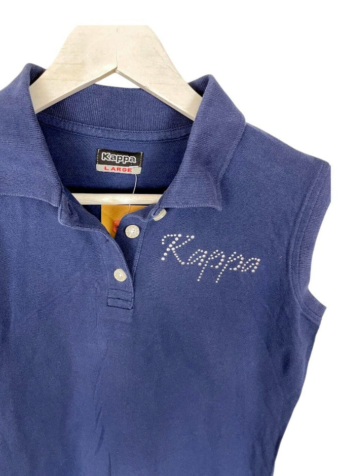 Αθλητική αμάνικη Γυναικεία Μπλούζα KAPPA σε Σκούρο Μπλε χρώμα (Large)