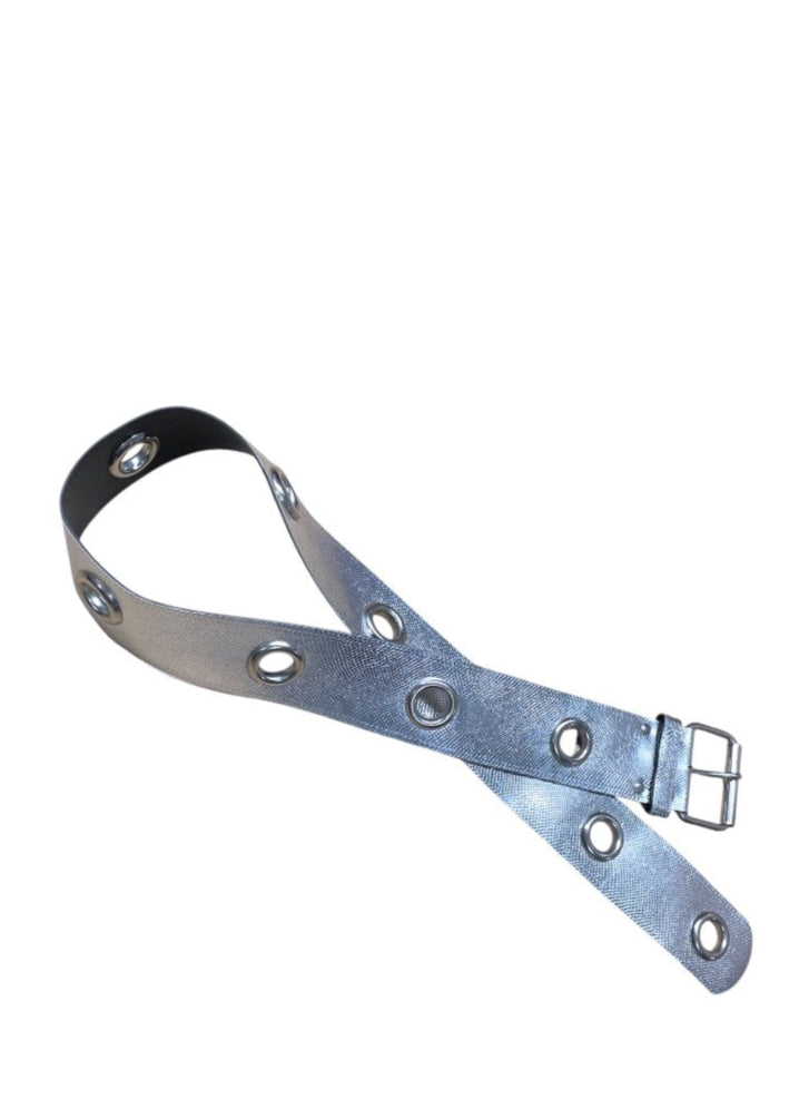 Γυναικεία Ζώνη Δερματίνης σε Ασημί χρώμα