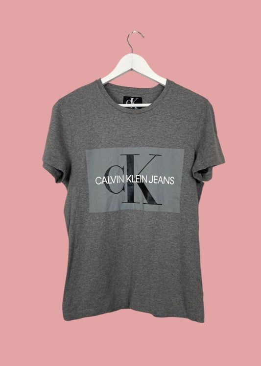 Κοντομάνικη Ανδρική Μπλούζα - T-Shirt CALVIN KLEIN σε Γκρι χρώμα (Small)