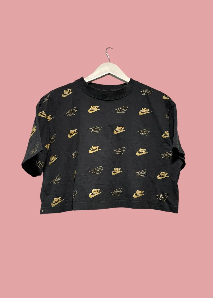 Crop Γυναικεία Μπλούζα - T-Shirt NIKE σε Μαύρο Χρώμα (Medium)