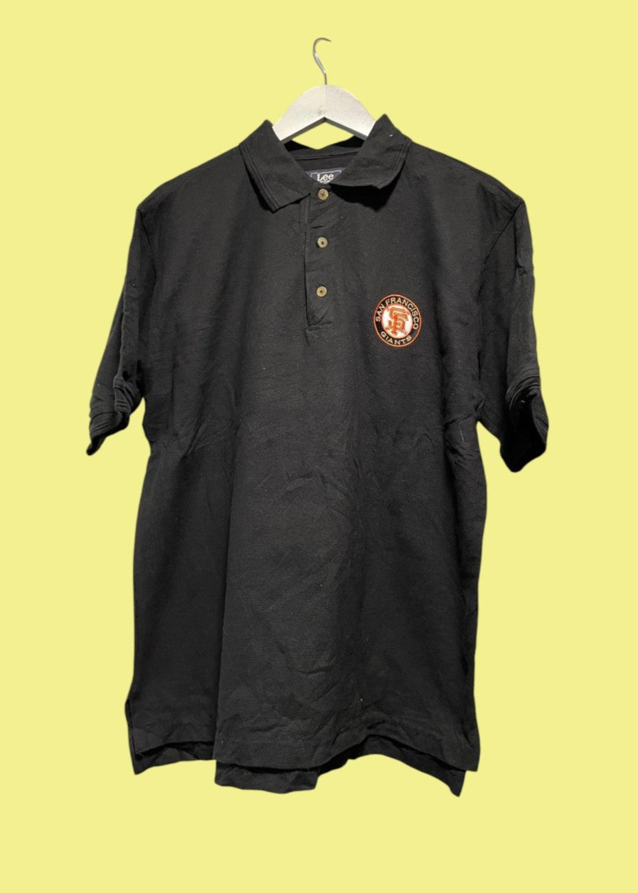 Ανδρική, Kοντομάνικη Μπλούζα -T-Shirt τύπου Polo LEE σε Μαύρο χρώμα (Large)