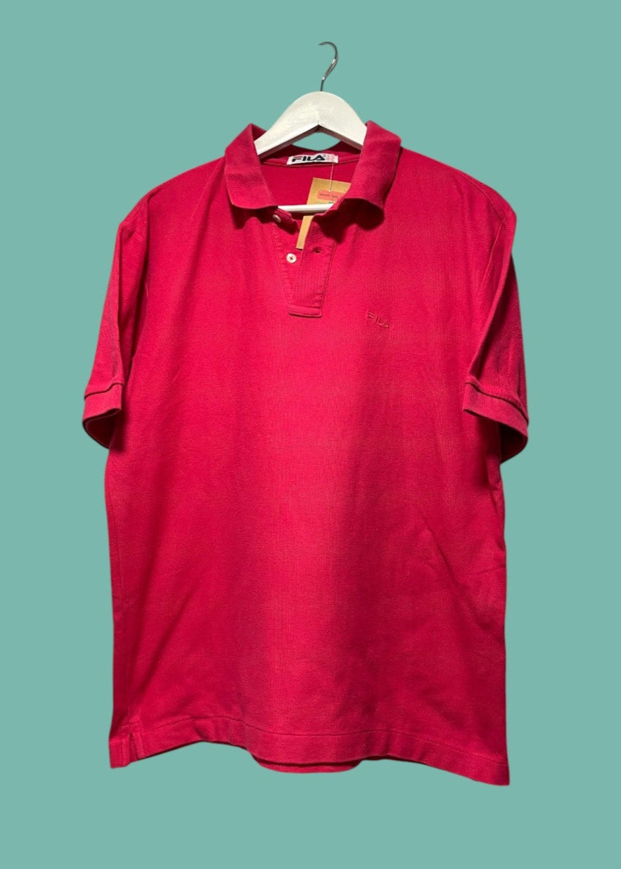 Ανδρική, Kοντομάνικη Μπλούζα -T-Shirt τύπου Polo FILA σε Φούξ χρώμα (Large)